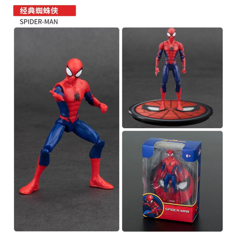 4 Inches  ZD Action Figure Toy Iron Man Scarlet Spider Miles Morales Spider-Man Venom Gwen Anime Movable Doll Model Gift