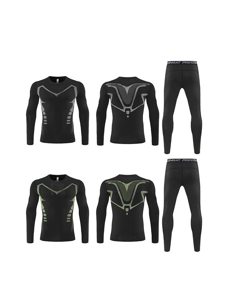 High Elasticity Quick Dry Sports Set for Kids & Adults - Printed Leotard, Base Layer for Basketball & Football Training Fitness.