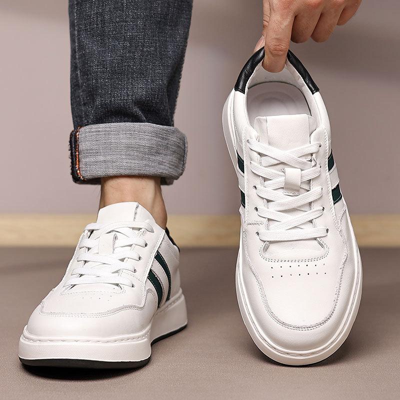 2025 autumn new men's board shoes men's trendy shoes first layer cowhide shoes versatile men's little white shoes men's genuine leather