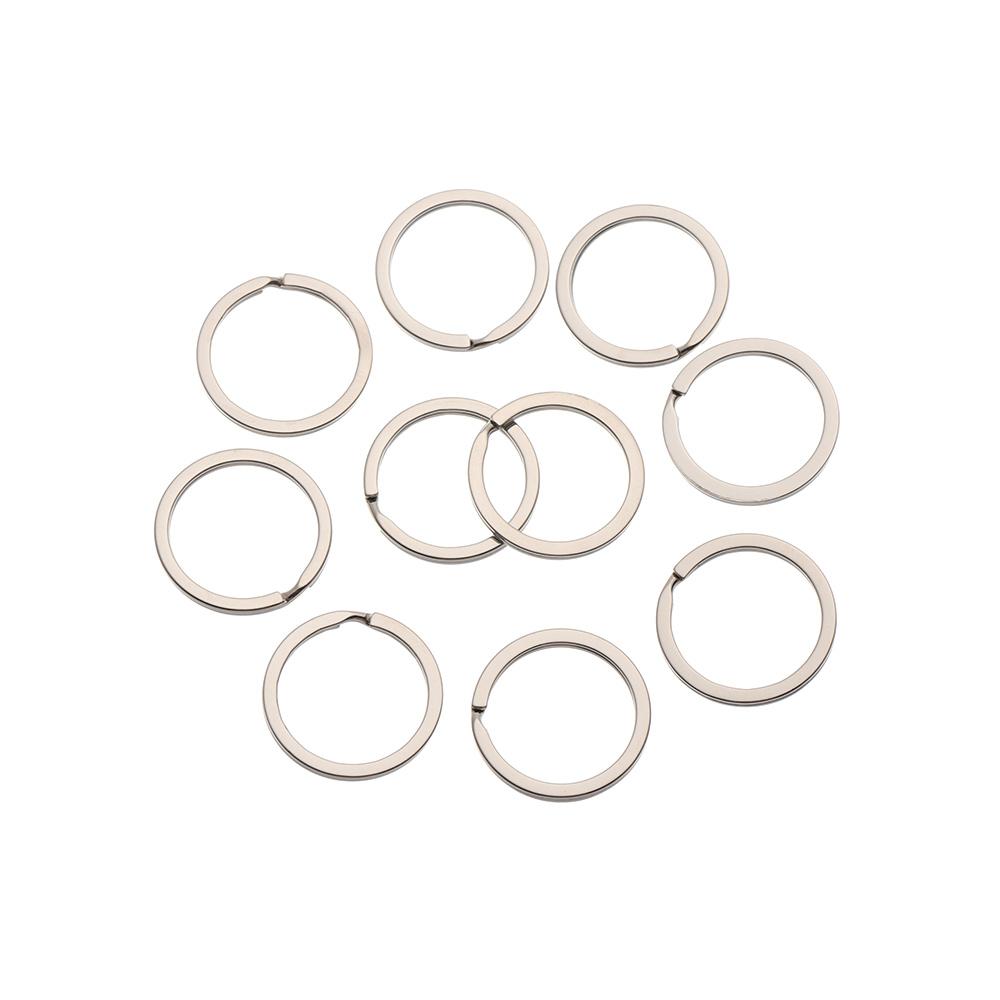 10Pcs/Pack 25/28/30/32mm Clasps Connectors Keychain Chain Loop Split Key Ring Stainless Steel