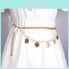 Vintage Coin Pendant Body Chain With Pearl For Unisex Fashion Accessory