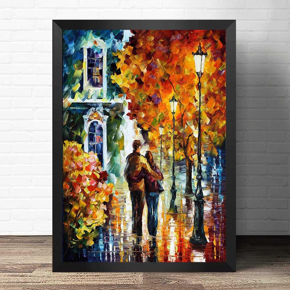 World Famous Street Scenery Canvas s Night Scene Canvas Picture European Oil Print for Living Room Wall Decor