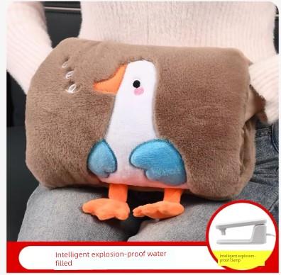 Rechargeable Hot Water Bag Removable and Washable Explosion-Proof Heating Pad for Girls Warm Belly Hand Warmer Plush Cute Cartoon Electric Heater