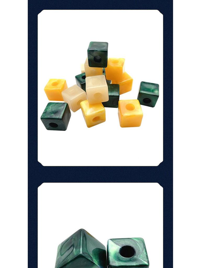 20mm Acrylic Large Hole Square Beads for DIY Jewelry, Flower Shoes, and Bag Chains