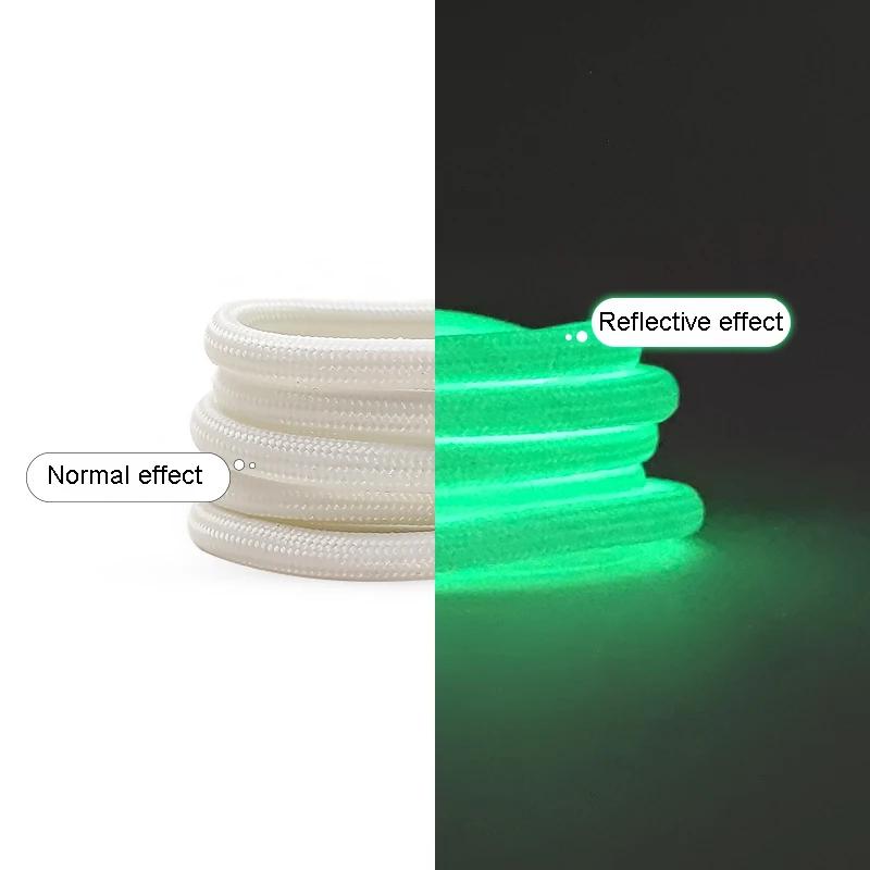 1Pair Luminous Shoelaces Fluorescent Shoelace Kids Adult Sneakers Boots Round Laces Shoes Accessories 80/100/120/140/160/180cm