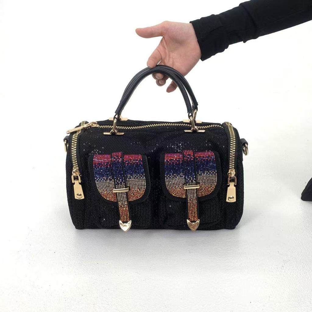 Europäische und Amerikanische Elegante Damen-Schultertasche mit Diamantbesatz und mehreren Taschen, Luxuriös und Luxuriös, Crossbody-Handtasche für Society-Damen