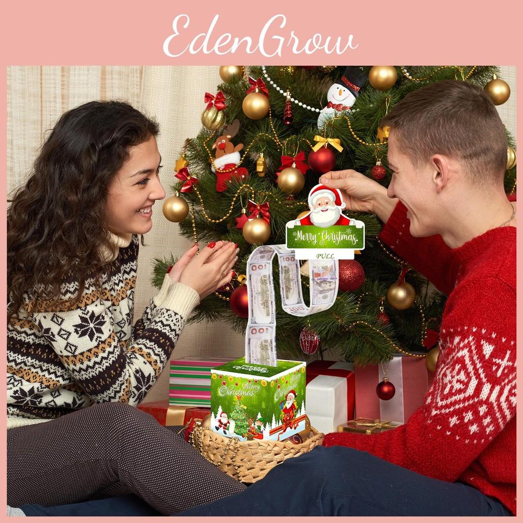 Green Gradient Santa Claus Pattern Paper Box Christmas Decoration Props Gift For