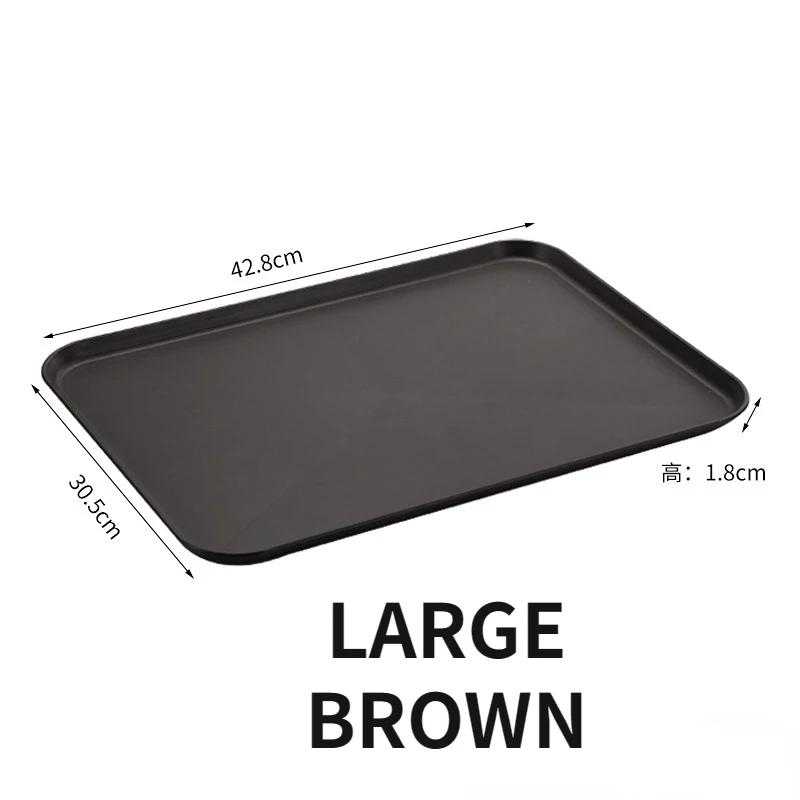 Rectangular Plastic Tray Hotel Restaurant Large Serving Trays Tea Water Dish Home Breakfast Bread Pan Coffee Table Organizer