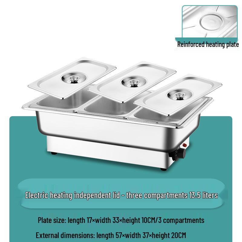 Stainless Steel Electric Chafing Dish with Visible Flip-Top for Buffet & Breakfast