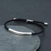 Men Women Punk SOS Custom Engrave Text Adjustable Thin Rope Bracelet customize Stainless Steel ID Bracelet