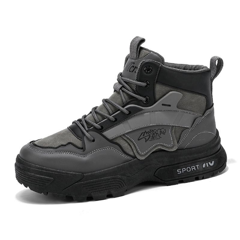 

Retro high-top lace-up casual boots, autumn and winter new fashionable men s labor insurance shoes, young and young people s thick-soled tooling boots 39