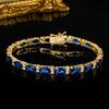 A Copper Inlaid Zircon Blue Bracelet Trendy Light Luxury, Popular Tennis Bracelet