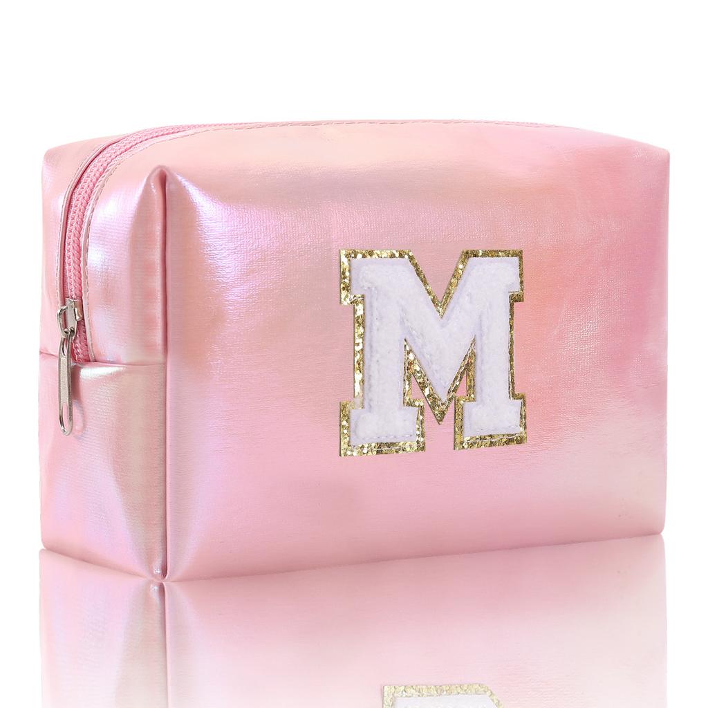 Octagon Bag Embroidery Alphabet Makeup Bag Large Capacity Toiletry Bag Travel Storage Bag Clutch Bag