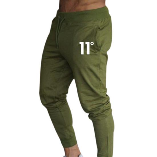

Sports Pants Number Print Ankle Tied Cotton Blend Men Pockets Slim Trousers Sweatpants for Fitness L