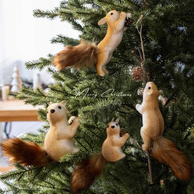 Eichhörnchen Ornament Weihnachtsdekorationen Realistisches Eichhörnchen Hängeornamente Kreative Weihnachtsbaumdekorationen Neuheiten