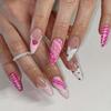Almond Nail Tips Fake Nail Glues On Nail Stick On Nail Heart Press On Nail Artificial False Nail for Womens Girls