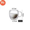 Hi Double Wall Glass Tea Cup Heat Resistant Coffee Milk Mug Transparent Water Drinking Cup