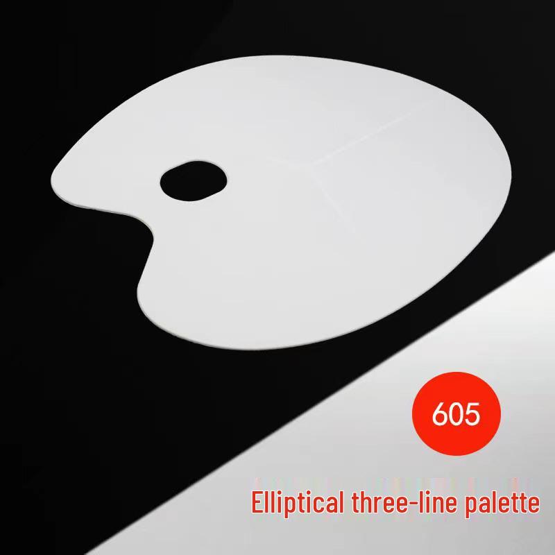 Oval Three-Line Watercolor Mixing Palette - Plastic Art Supplies