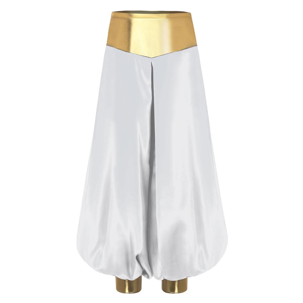 Boys Arabian Prince Costume High Waist Loose Harem Pants Casual Baggy Dance Pants Halloween Outfit