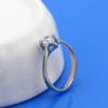 Female Sweet Temperament Simple Heart Ring Platinum Plated Zircon Marriage Proposal Ring