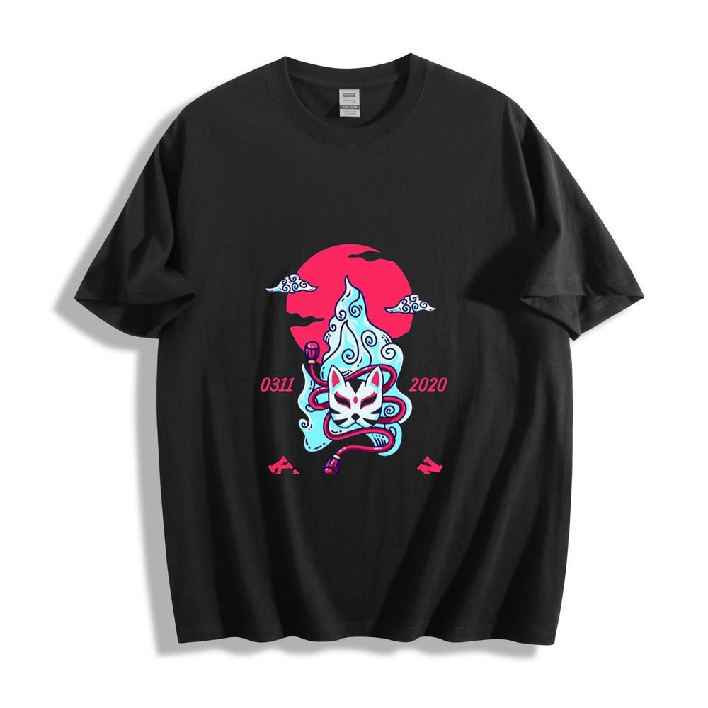 Kitsune Mask Graphic T-Shirt - Japanese Cultural Vibe Unisex Tee