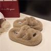 This year, soft-soled thick-soled fluffy slippers are popular for women's autumn and winter new fashionable and versatile casual outer cotton slippe