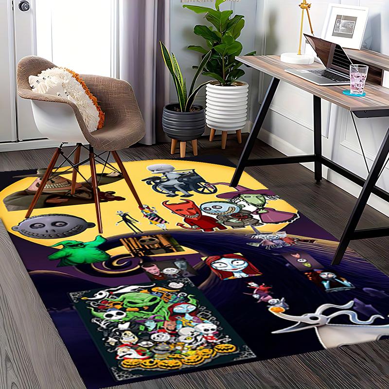 1pc Nightmare Before Christmas Carpet for Playroom Bedroom Living Room Sofa Home Decor,Game Area Rug Non-slip Floor Mat. D7280153