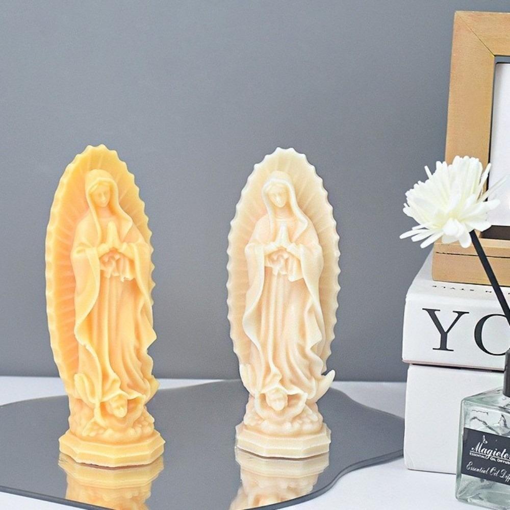 Prayer Mary Candle Molds Soft Silicone Plaster Making Tool New Portrait Mould  DIY Crafting