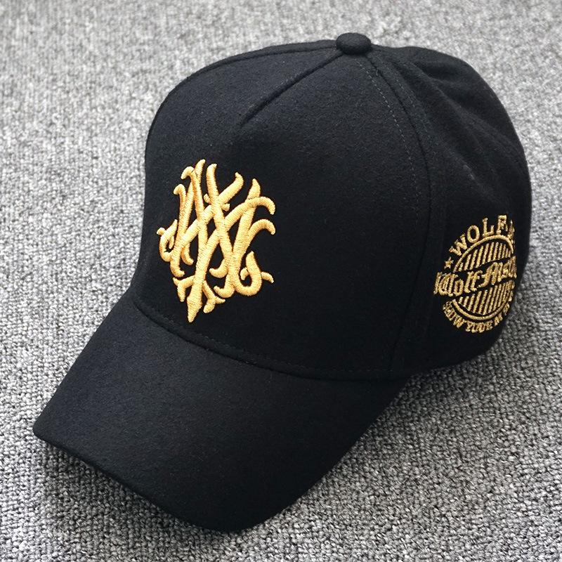 Men's Wool Felt High Top Baseball Cap: Large Head, Small Face Fit, Korean Style, Spring/Autumn.