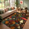 Vivid Mushroom Fantasy Pattern Carpet Colorful Living Room Rug for Home Decor with Green Leaf Design Cozy Non-slip Mat Gift