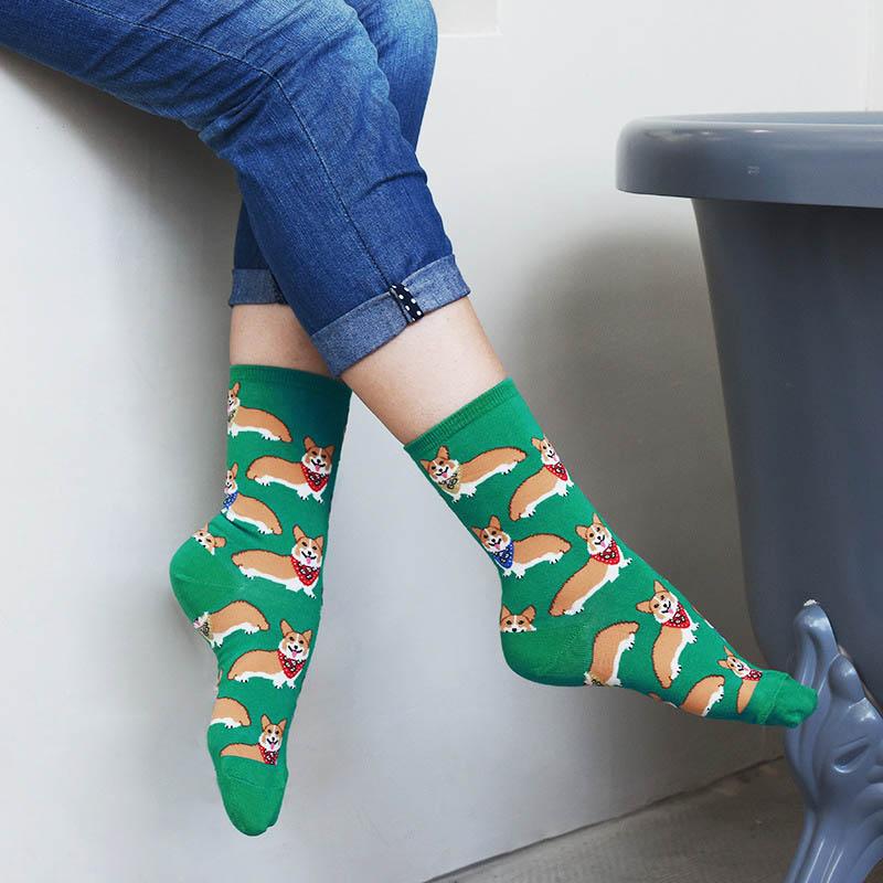 1 Pair S Funny Socks Women Casual Cartoon Fruit Banana Avocado Lemon Egg Cookie Donuts Happy Harajuku Skateboard Socks