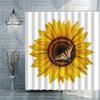 Rose Sunflower Shower Curtain Flower Green Plants Butterfly Bathroom Bath Curtains Waterproof Polyester Cloth Home Decoration