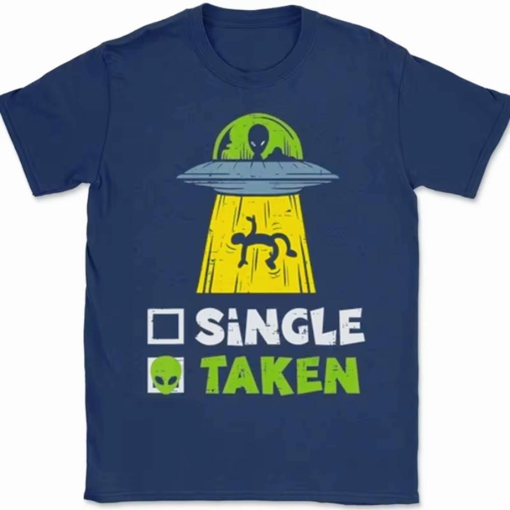 Funny Alien Ufo Single Taken Checkbox Graphic Tshirt Unisex Unisex Sci Fi Soft Cotton Short Sleeve Daily Casual Street Tops