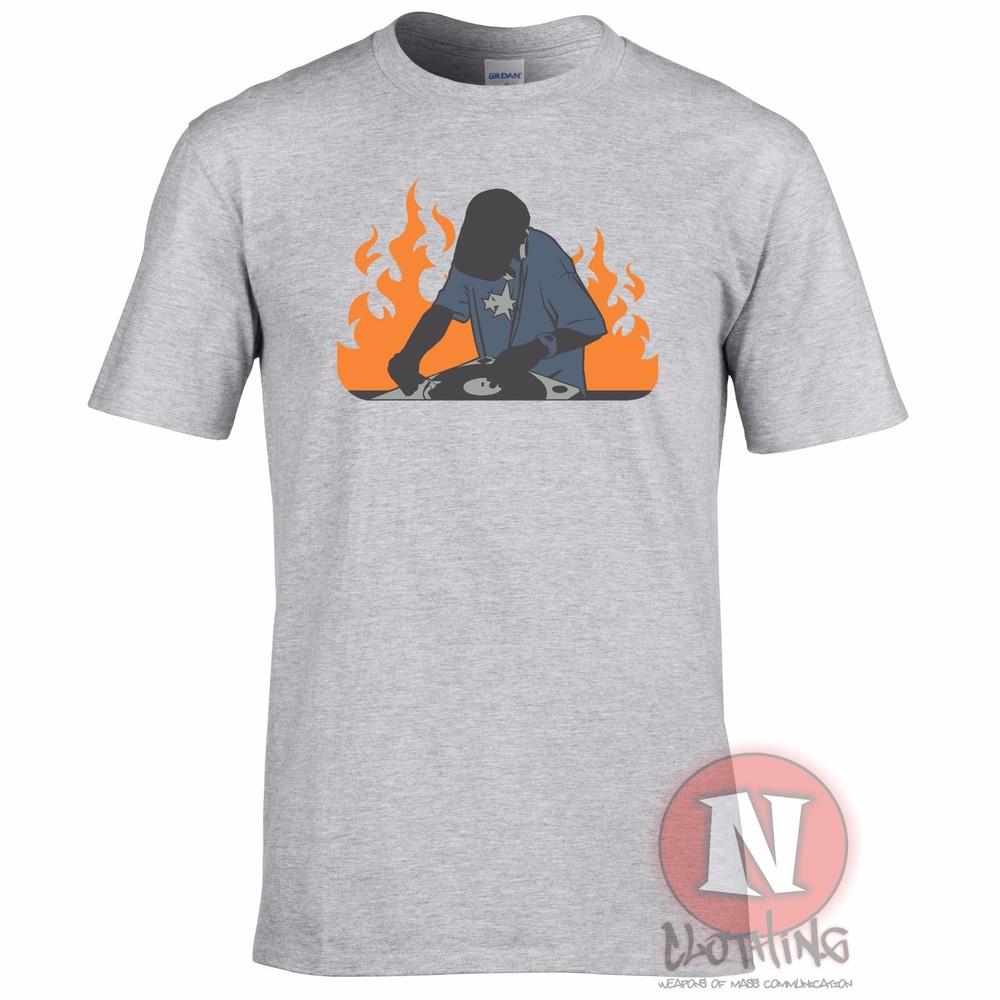 Camiseta DJ On Fire Turntable Rave Clubbing Deejay Ibiza Old School Style