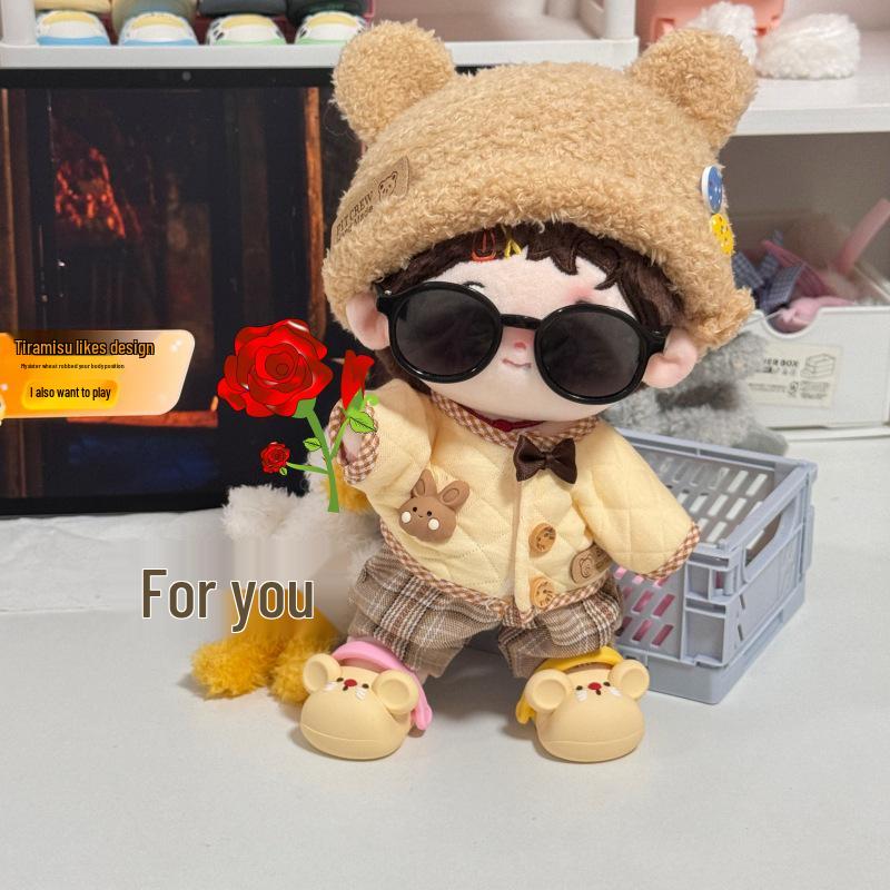 20cm Cotton Boy Doll Clothes - Cute Bear Toast Design