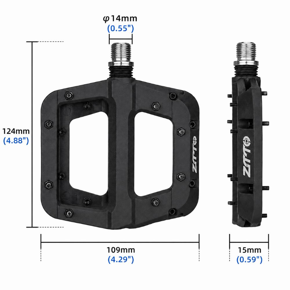 1 Pair Non Slip Mountain Bike Pedals 9/16 Inch Bike Flat Pedals  Road BMX MTB