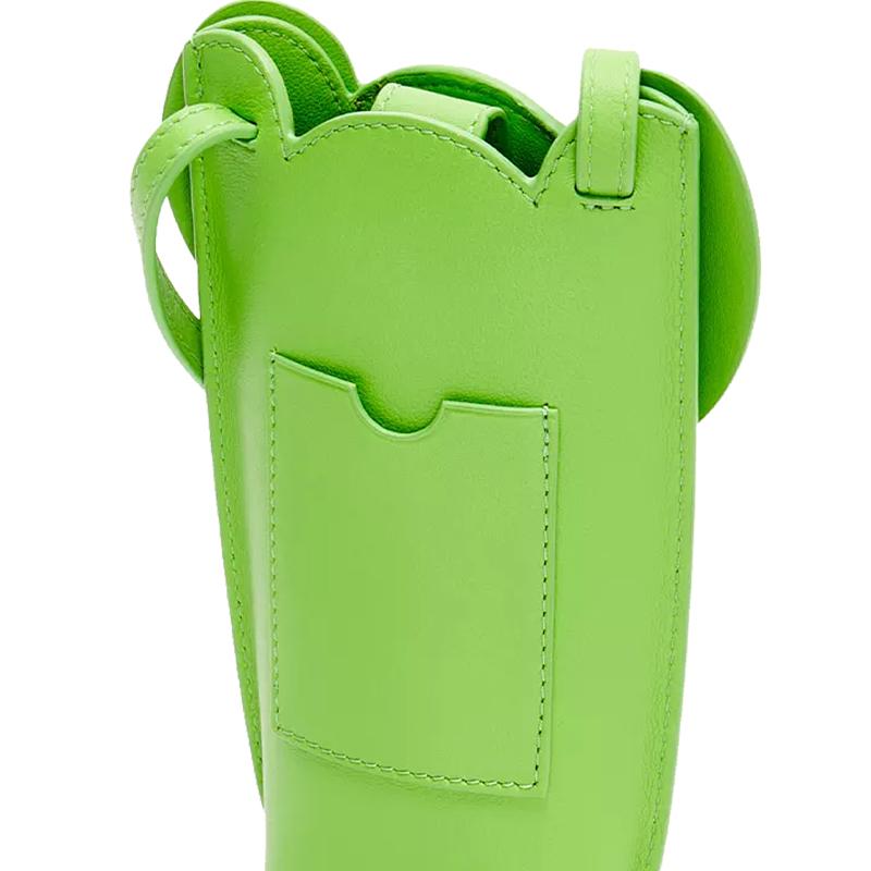 New LOEWE Elephant Pocket Cow Leather Cell Phone Pouch, Shoulder Bag, Crossbody Bag Regular Women's Turquoise Glaze C623B02X04-8611