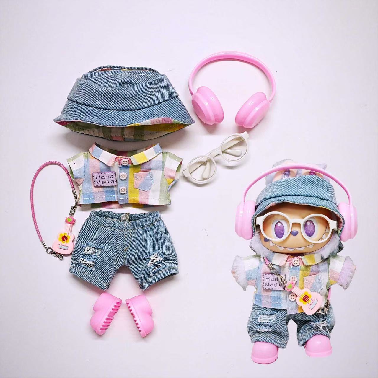 

labubu doll clothes concert set handmade heavy duty V1V3 new design fashion trend розовый