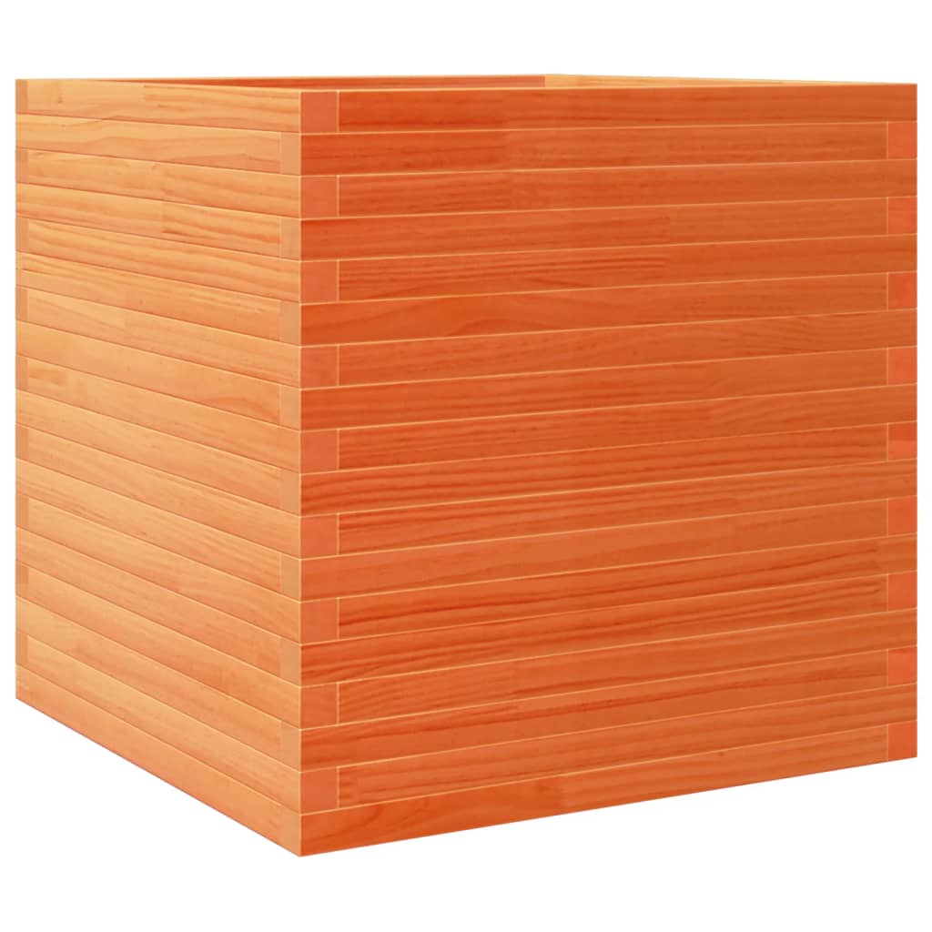 Plant Pot Wax Brown 70 X 70 X 68.5 Cm Solid Pine Wood