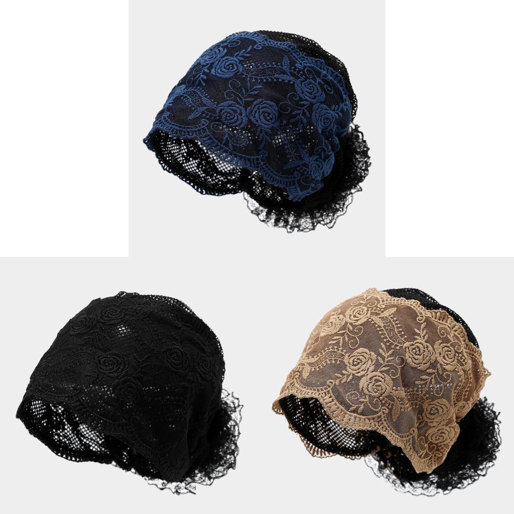 Muslim Lace Floral Beanie Hat Breathable Summer Fashion Cap For Women