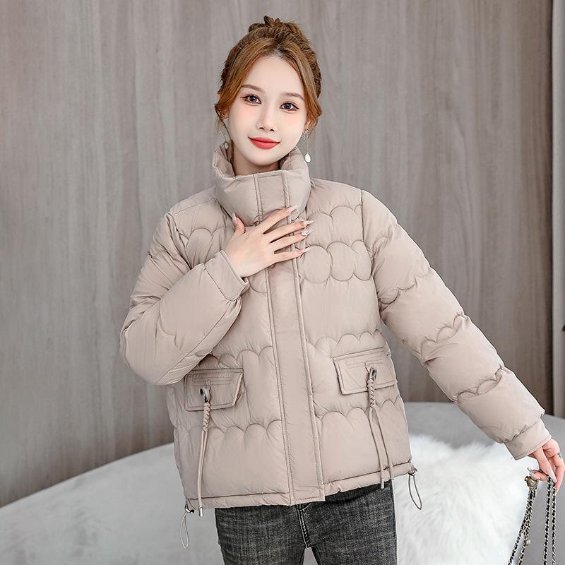 Winter Down Cotton Cotton Jacket Women's Warm Cotton Jacket 2025 New Fashion Casual Solid Color Stand-up Collar Short Cotton Jacket