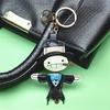Pu Leather Cute Scarecrow Keychain Backpack Hanging Ornament Cartoon Style Key Accessory Retro Style Car Key Holder
