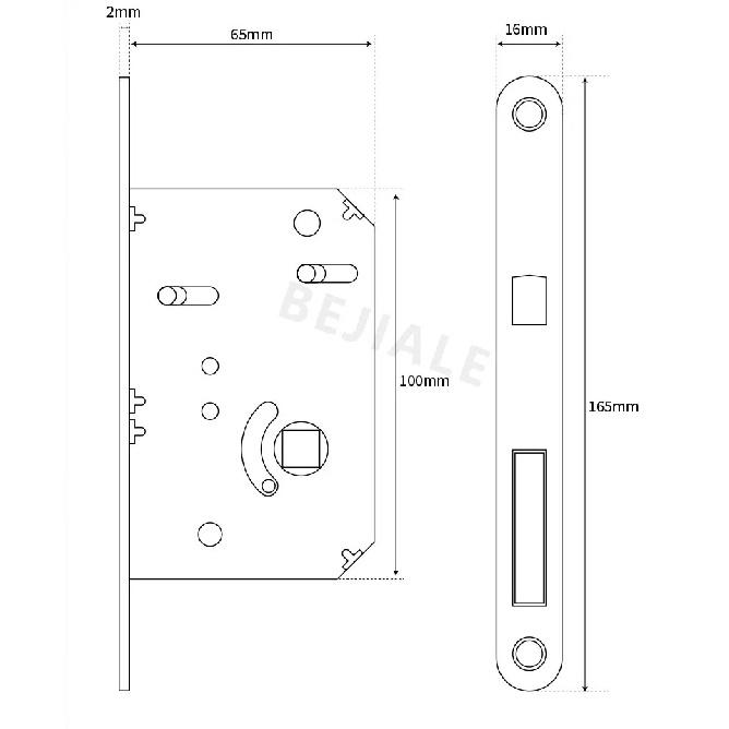 Pocket Door Wooden Sliding Door Lock Sliding Door Lock With Side Handle Balcony Kitchen Bathroom Invisible Door Hook Lock