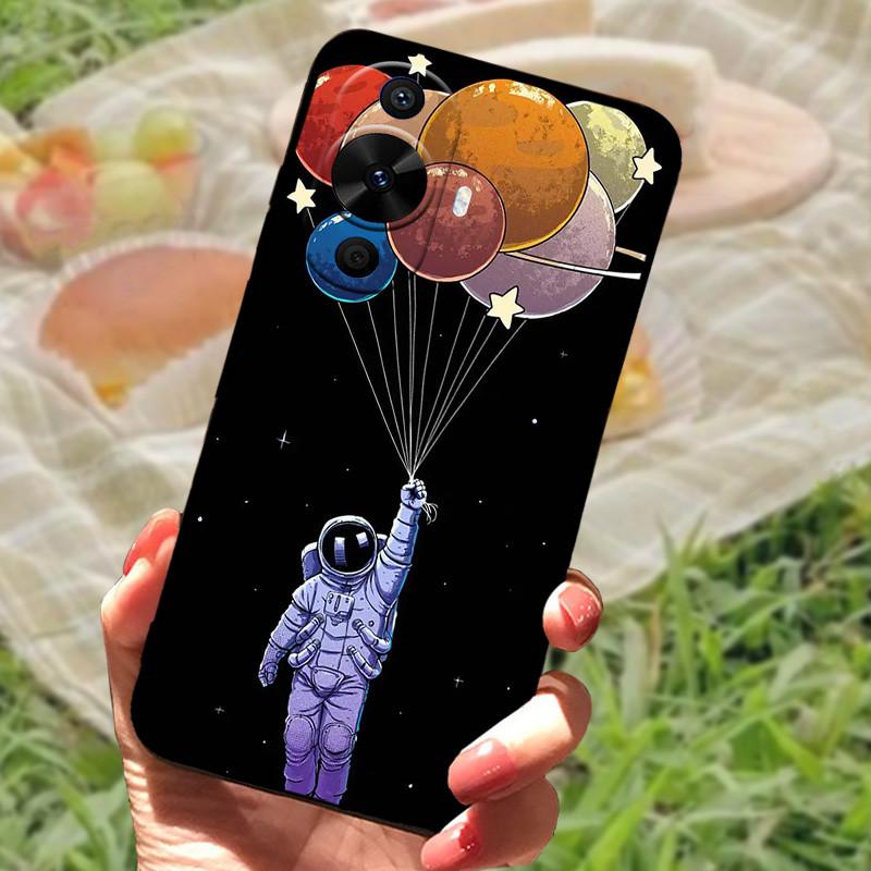 Für Huawei nova 12s Hülle Abdeckung Stoßfest Silikon Weich Schwarzer Bumper Funda Coque für Huawei nova 12s Schutzhülle Rückseite Handyhülle
