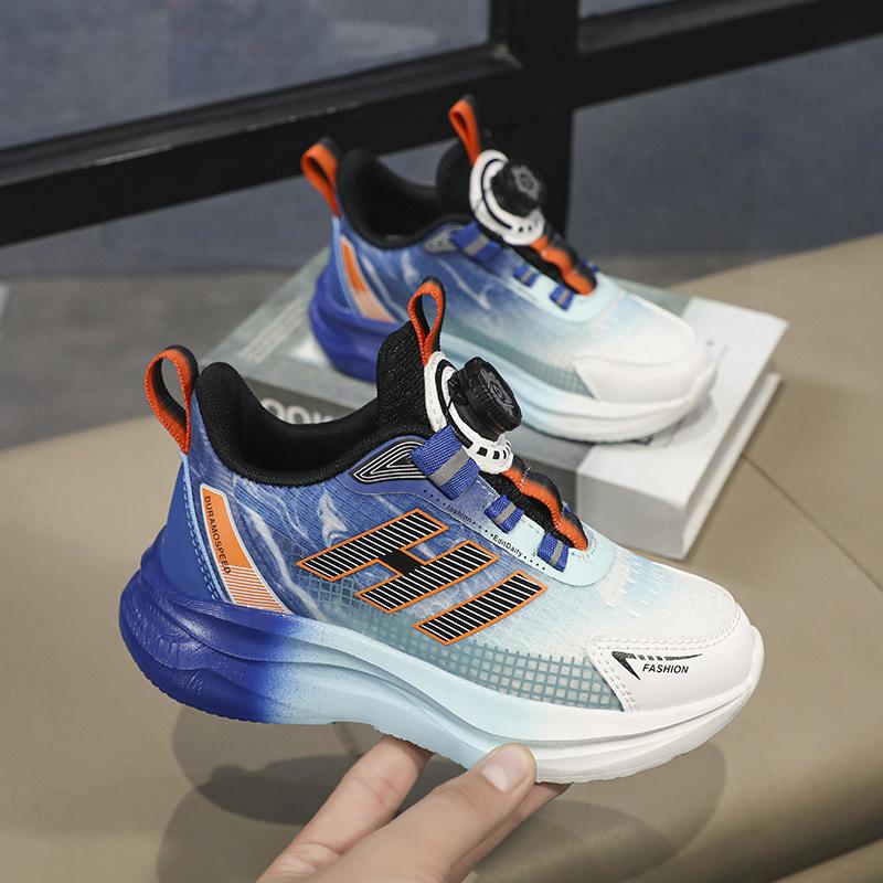 Fujian Classmates Boys Breathable Sneakers Girls Running Shoes Children's Claw Buckle Middle and Older Children's Net Shoes Entity