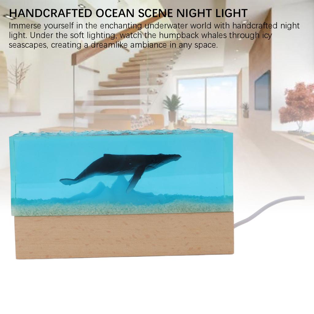 Nachtlicht Simulierte Meereslandschaft USB-betrieben Weiße Beleuchtung Mehrzweck Dekoratives Umgebungsnachtlicht