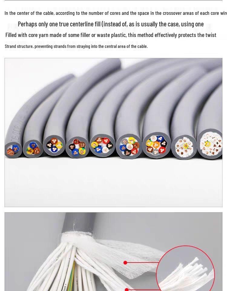 Drag Chain TRVV Flexible Cable, Bend Resistant, 2-4-5 Cores, 0.3/0.5/1/1.5 Sq Mm, Soft Power Cord.