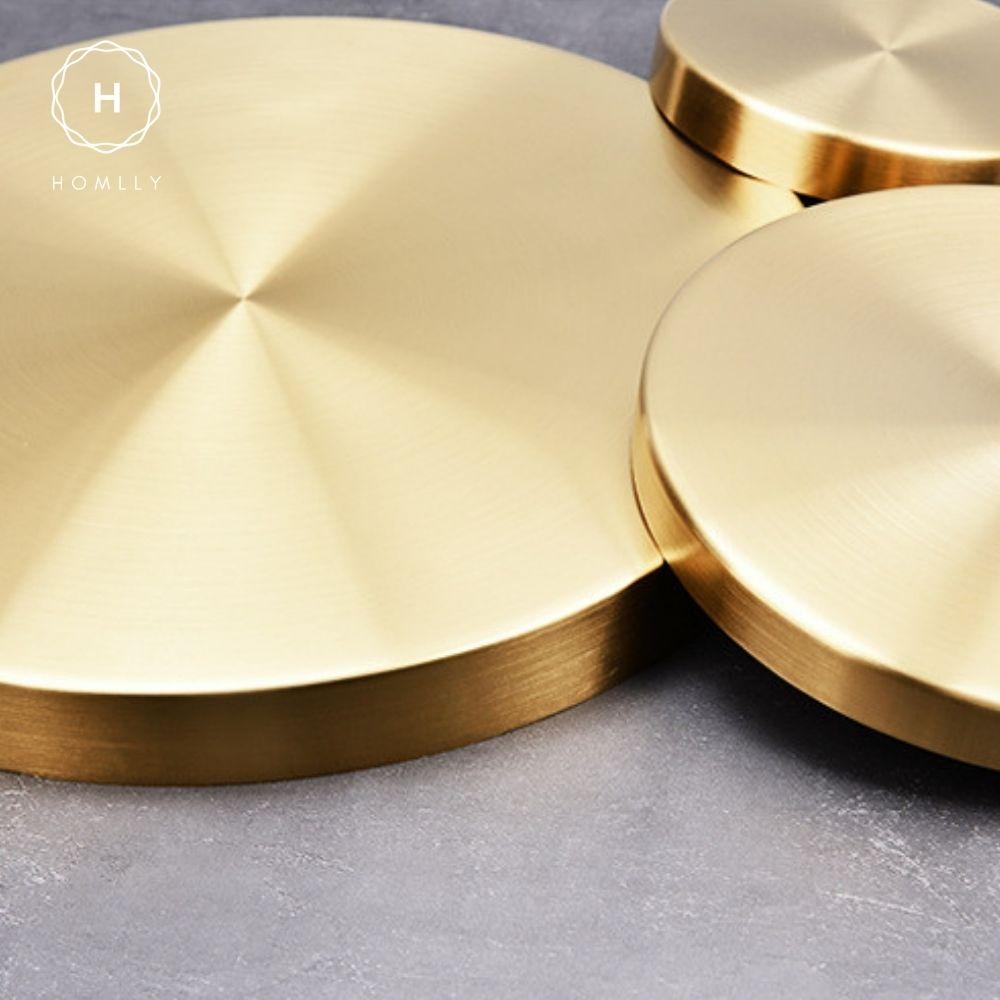 Homlly Keii Gold Geometric Stainless Steel Storage Tray