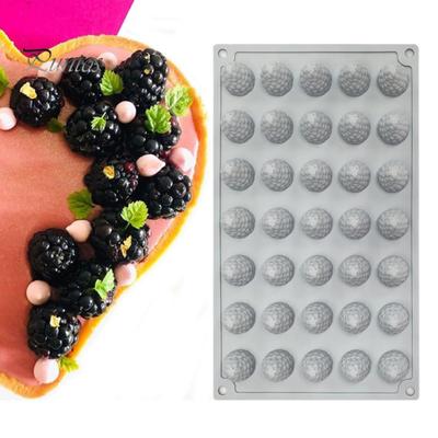 Stampo in silicone per lampone 35 cavità Antiaderente per uso alimentare Facile rilascio Fai da te Decorazione di torte Fondente Caramelle Cioccolato Caramelle Gelatina Stampo da forno per ghiaccio