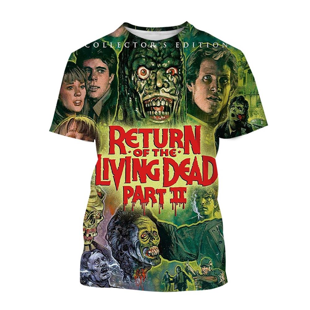 Nové klasické hororové tričko s motivem lebky zombie s motivem filmu Návrat oživlých mrtvých, unisexové streetwear, dětské tričko